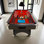 Table de billard 7 pi avec accoudoirs en feutre rouge, retour de balle automatique et accessoires de billard complet