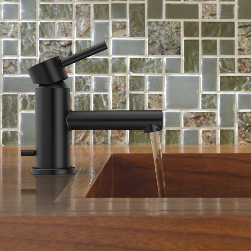 Robinet pour salle de bain à un trou Align, Noir mat