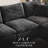 Kreyton 108" Cloud Compression Sectional Sofa, No-Assembly Sectional Couch, Black Chenille-1045704224