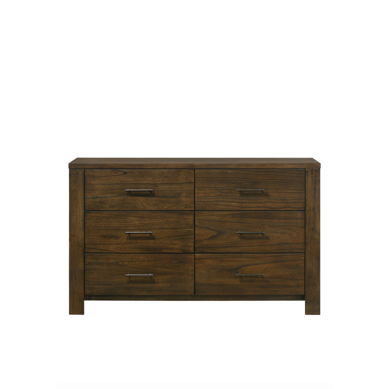 Double commode 6 tiroirs Lars, Brown