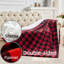 Red And Black Grid Soft Sherpa Fleece Fur Thick Dual Sided Reversible Throw Blanket.-125280251