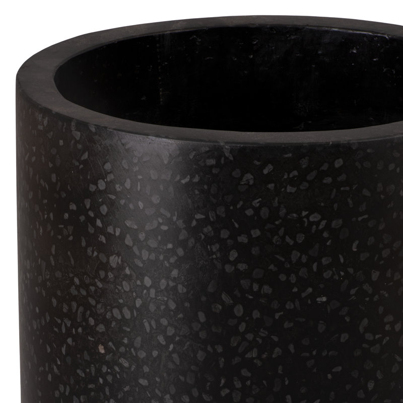POT DE FLEURS TALL ROND NOIR 10 po x 19,5 po, H 23,5 po x l 13 po x P 13 po
