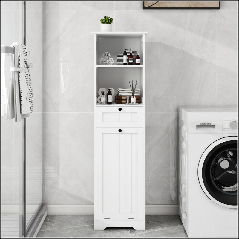 Armoire de trieur de linge inclinable à un compartiment et un tiroir