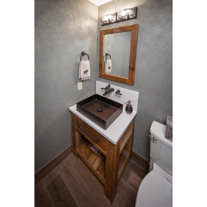 Stainless Steel Rectangular Vessel Bathroom Sink, Bronze
