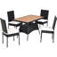 Ensemble de conversation à chaises multiples en rotin 5 pièces avec coussins Bringier