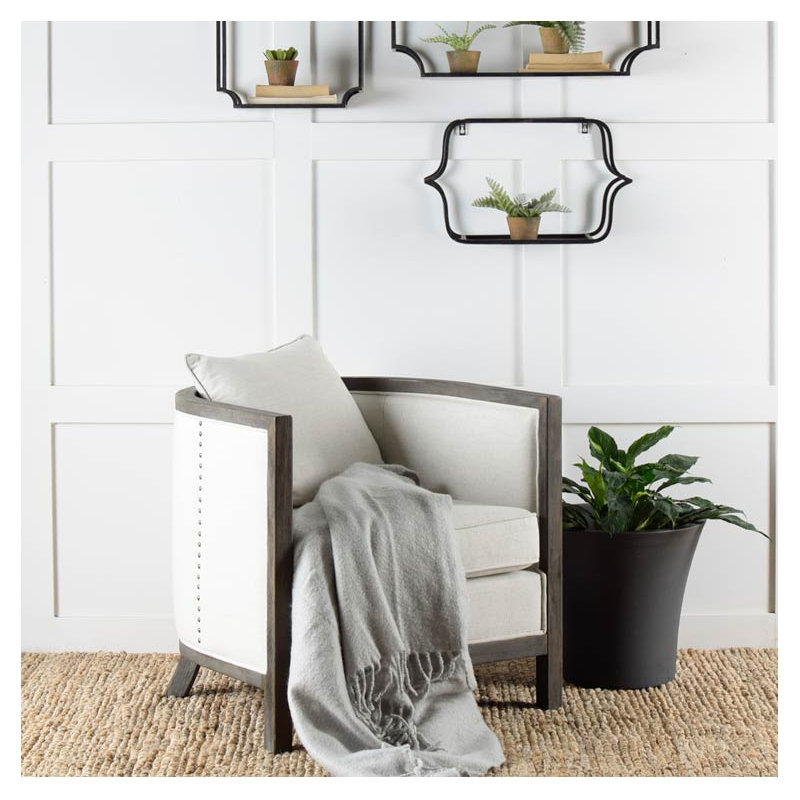 Fauteuil demi-tonneau Bingham, Blanc