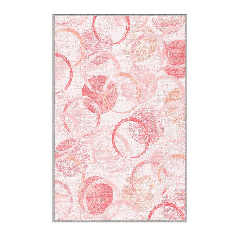 Stylish Woven Carpet, 5.6 x 7.5 Feet, 100% Polyester, 0.3 in Pile Height | Antibacterial, Non-Slip PVC Felt Dot Underside, Machine Washable | 3D Digital Printing, Durable & Easy to Maintain - Perfect for Any Room