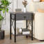 Ensemble de 2 tables de chevet en tissu avec tablette ouverte, petite table de chevet pour chambre à coucher, salon ou dortoir-702665184