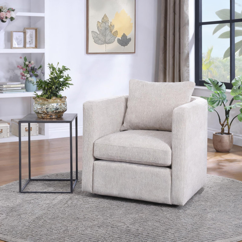 Fauteuil demi-tonneau Modern, Beige