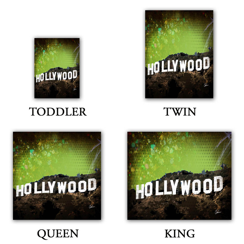 Ensemble de housse de couette hollywood, 1 housse de couette grand + 2 taies standards
