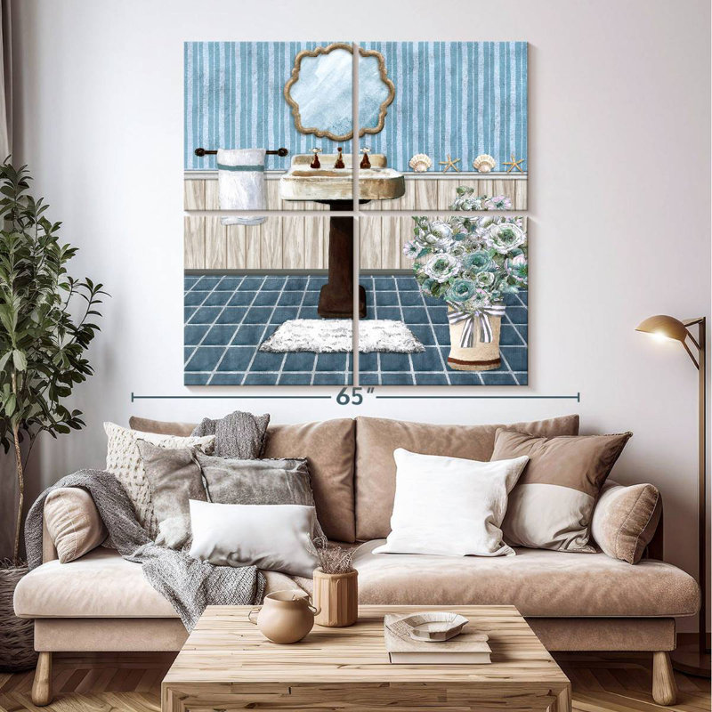 Senne Teal Sink Revisit, 50" H x 50" W