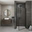 Porte de douche à charnière en aluminium demi-cadre