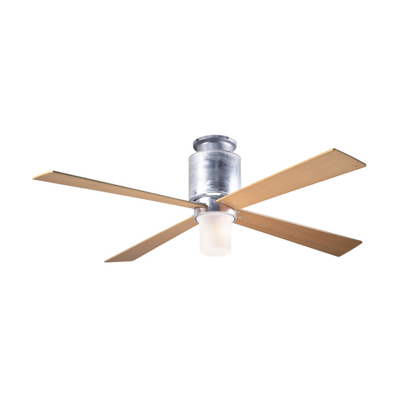 Lapa 50'' Ceiling Fan with Light Kit, Fan Speed and Light Control (3-wire), Maple, Galvanized