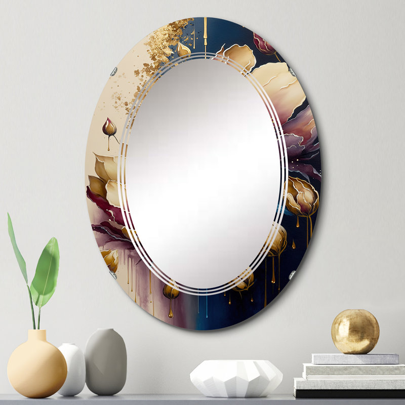 Pelemon Night Shade Tulip Design III - Miroir mural tulipe floral, 30 po x 20 po