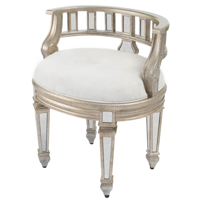 Rebecca Mirrored 21"W Vanity Stool