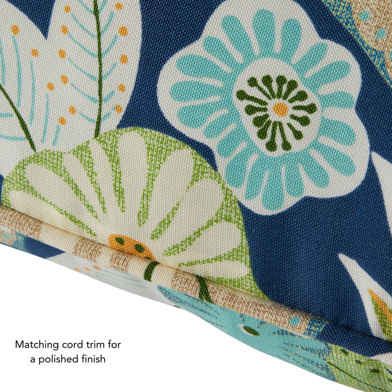 Coussin de siège pour chaise d'extérieur Lester, Marlow bleu à motif floral