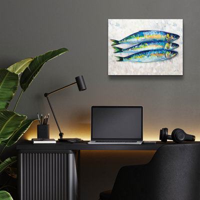 «Fish Trio» par Jeanette Vertentes, art mural en verre acrylique