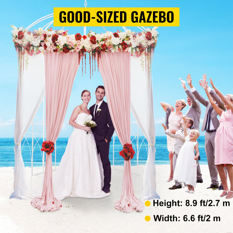 201.2cm W x 201.2cm D Steel Arbor, White