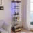 Modern Glass Display Cabinet With Drawer , Antique Cabinet With Led Lights, Tempered Glass Bookshelf,  1-Door Storage Case With 4 Shelves-1363088599
