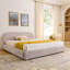 Grand lit plateforme tapissier avec tête de lit et tiroirs de rangement - Structure robuste, rose moderne-2116142228-2116142224