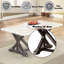 Table de bout en marbre blanc moderne avec plateau en bois luxueux