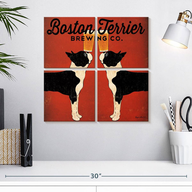 Plaque murale Kema Boston Terrier Brewing Co, H 18 po x l 18 po