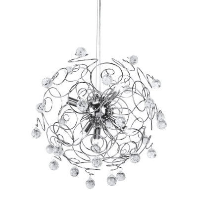 6 - Light Crystal/Chrome Unique/Statement Pendant