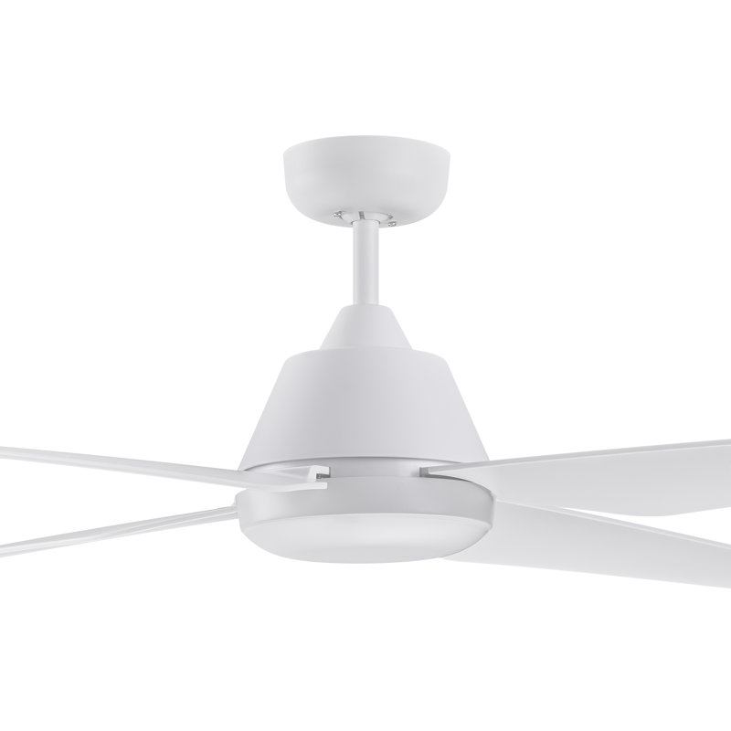 Aria 52in 4-Blades Indoor/Outdoor Ceiling Fan with Remote Control and Light, White