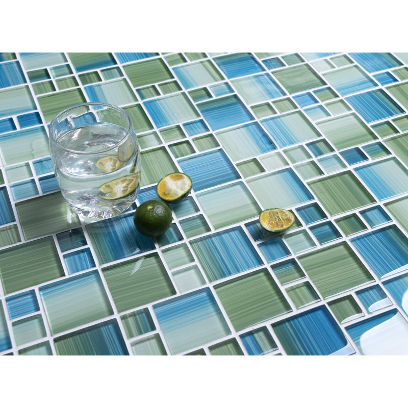 Swimming Pool Series Glass Mosaic Tile, Blue/Green