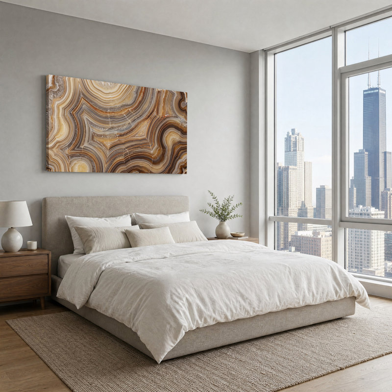 Art mural sur toile brun et beige, L 32 po x H 16 po
