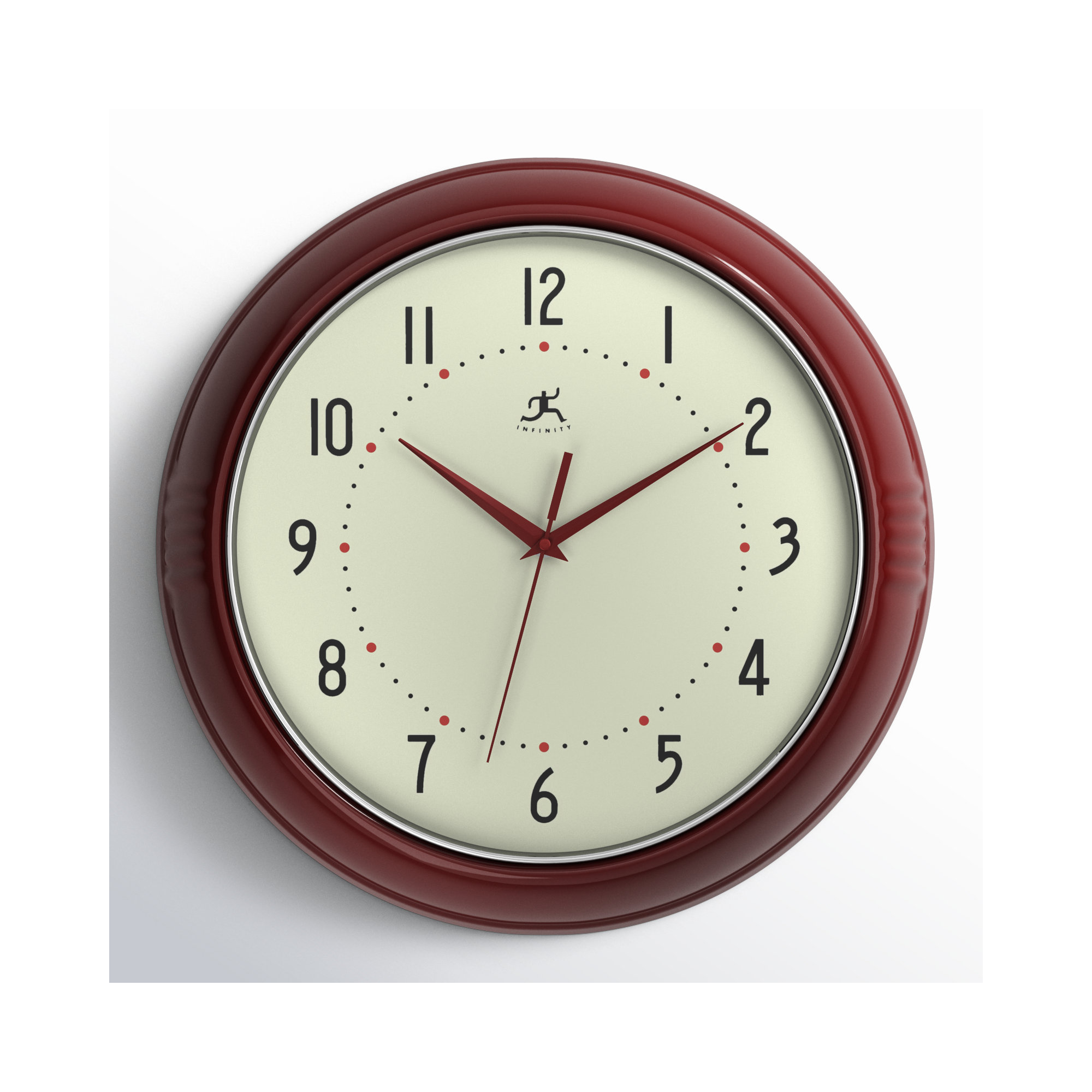 Desdra Metal Wall Clock, Medium, Red