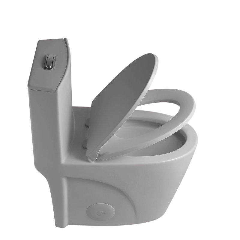 1.1/1.6 Gpf Dual Flush One-Piece Toilet, Button On Tank Top S-Trap 12 Inches, Elongated Bowl With Soft Close Seat, Water-Saving Map 1000G, Comfort Chair Seat Ada Height