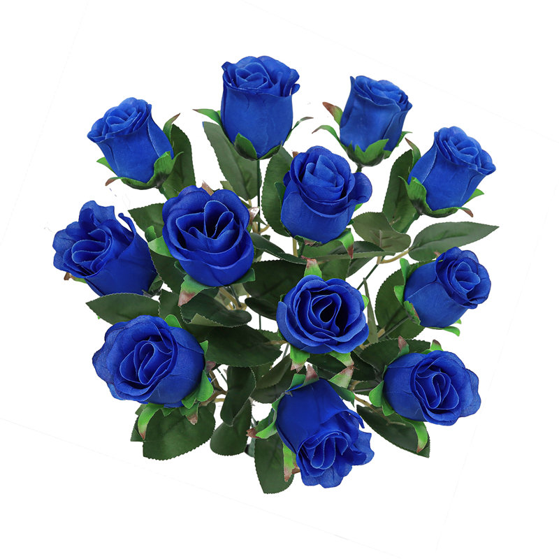 Bouquet de roses artificielles, Bleu royal