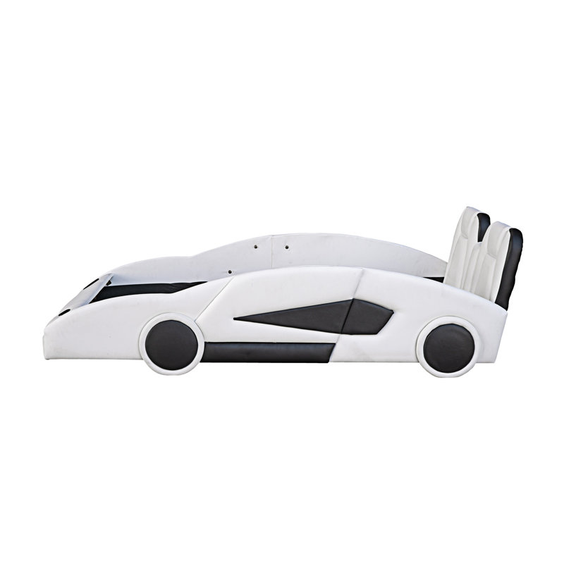 Lit plateforme avec roulettes Race, Blanc