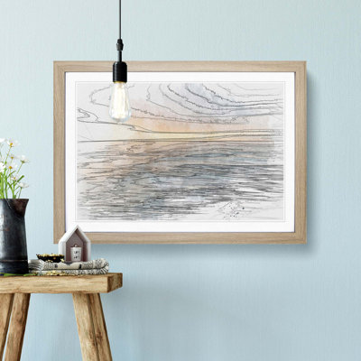 Tranquil Lake Michigan in Abstract - Framed Print