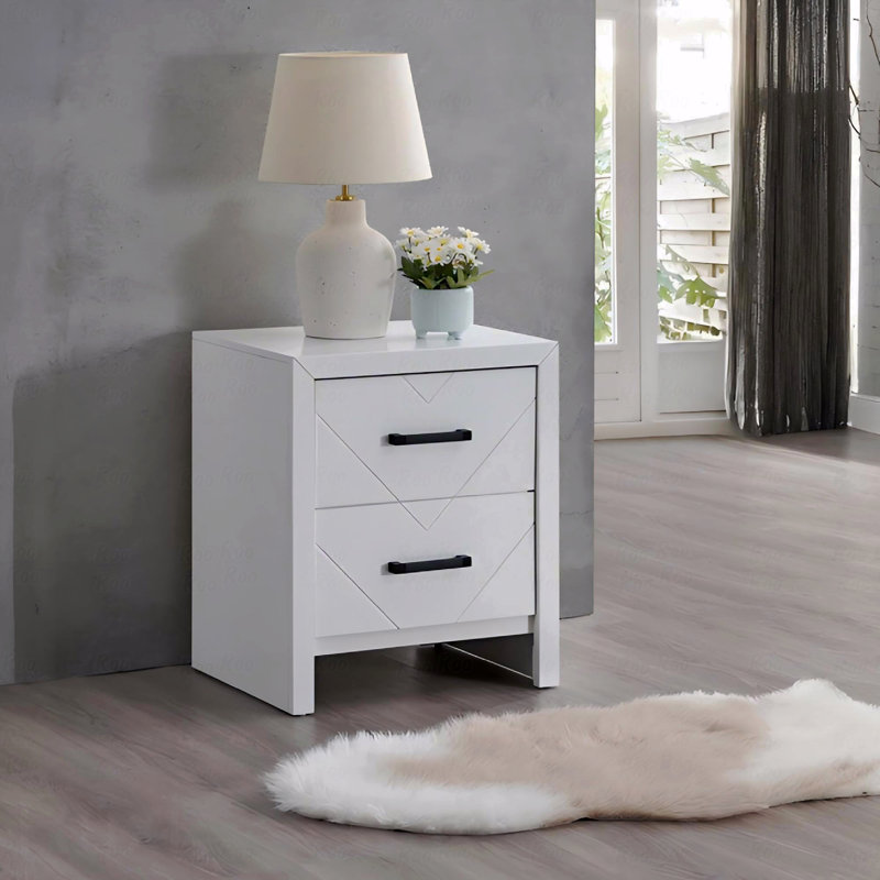 Morris 2 Drawer Nightstand White, White