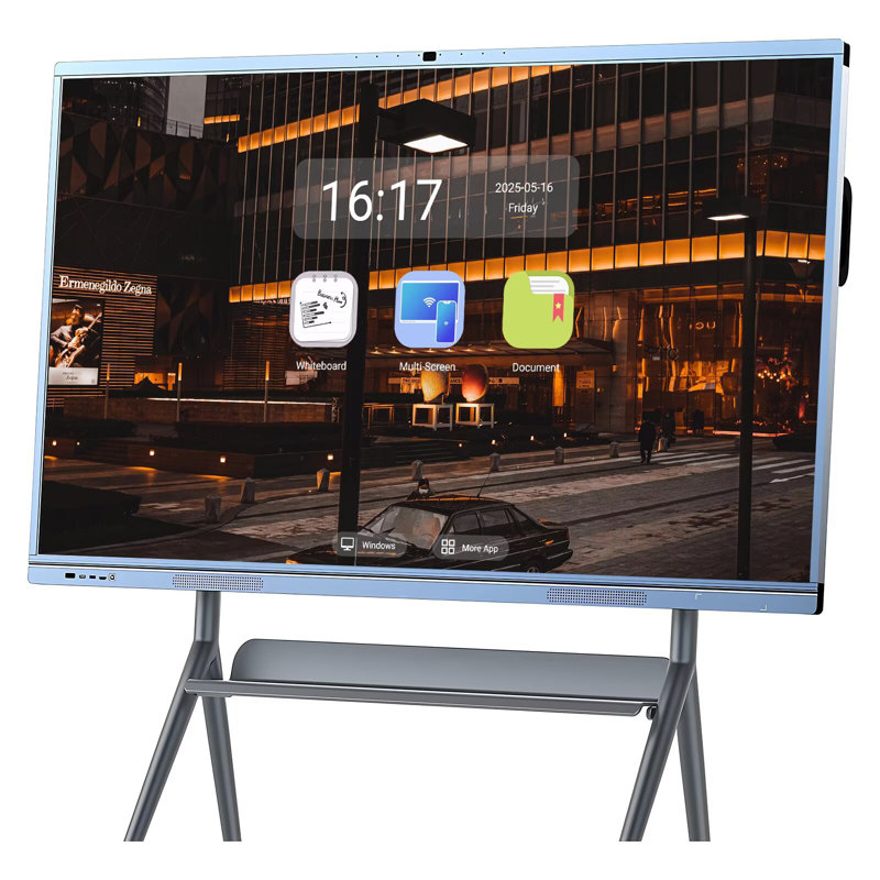 JYXCN Smart Board 65" Pro 4K Touch Interactive Wireless Dual System 8-Mic Array & 20W Speakers for Classroom Office(Include Wall Mount)