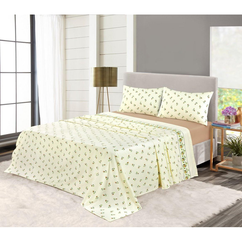 Akikaze Flannel Sheet Set, Double (4'6), Natural
