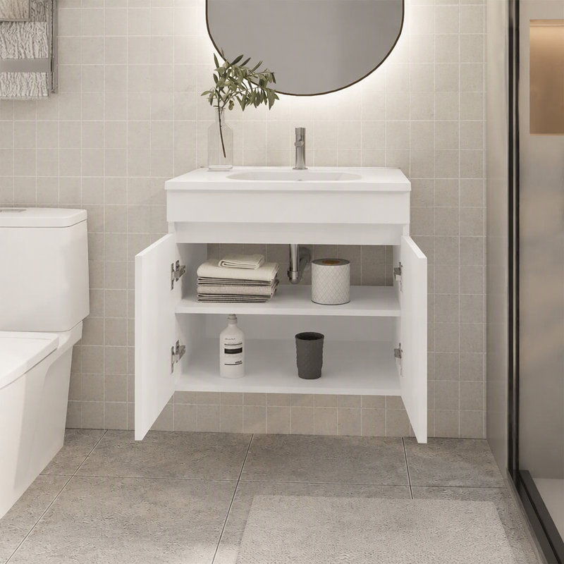 Lavabo de salle de bain Colville, blanc, salle de bain, Blanc