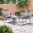 3Pc Chat For Patio - Gray Pe & Iron Outdoor Seating With Waterproof Fabric, 29.06" D X 27.26" W 33.68" H, 41.31 Lb. Weight Chatting Garden + Furnishings 28.5 In 27.26 33.68 Lb