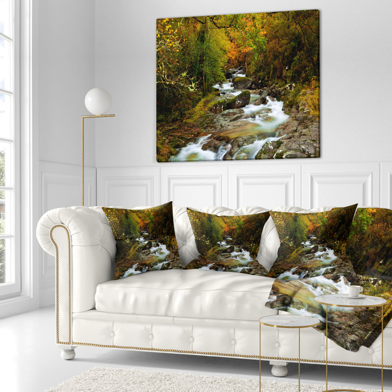 Photographie de paysage en rivière, 16 po x 1 po, Coussin décoratif