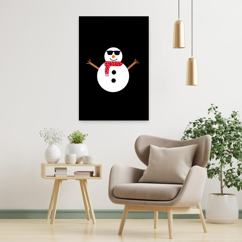 «Cool Snowman», impression d'art mural abstrait paysage minimaliste, 36" H x 24" W
