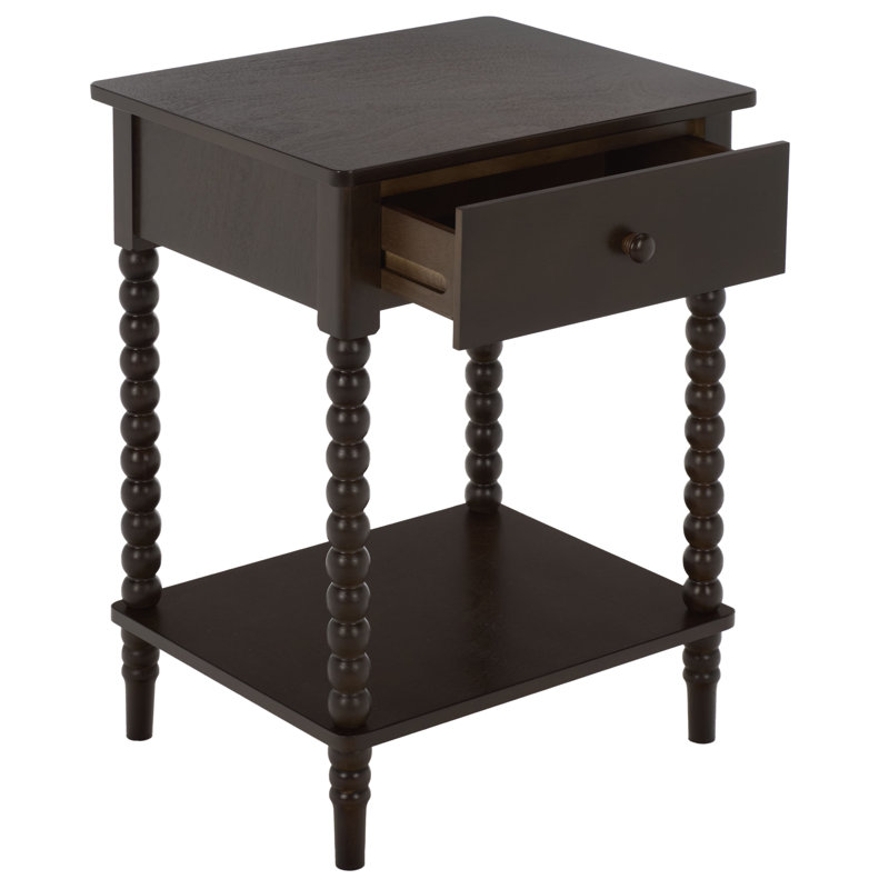 Table d'appoint à un tiroir Or bis, Dark Chocolate