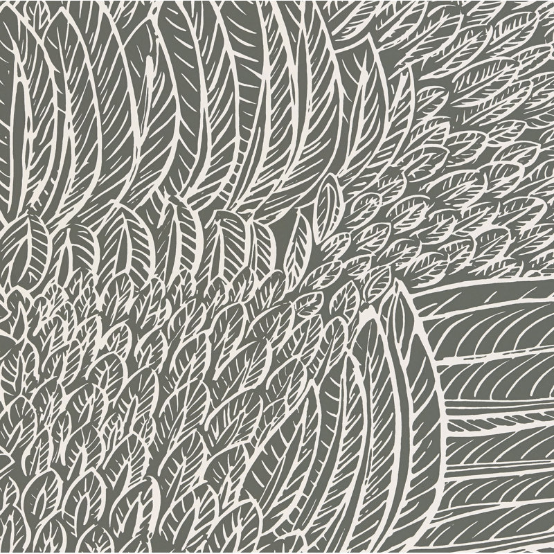 Featherfest Wallpaper, Slate