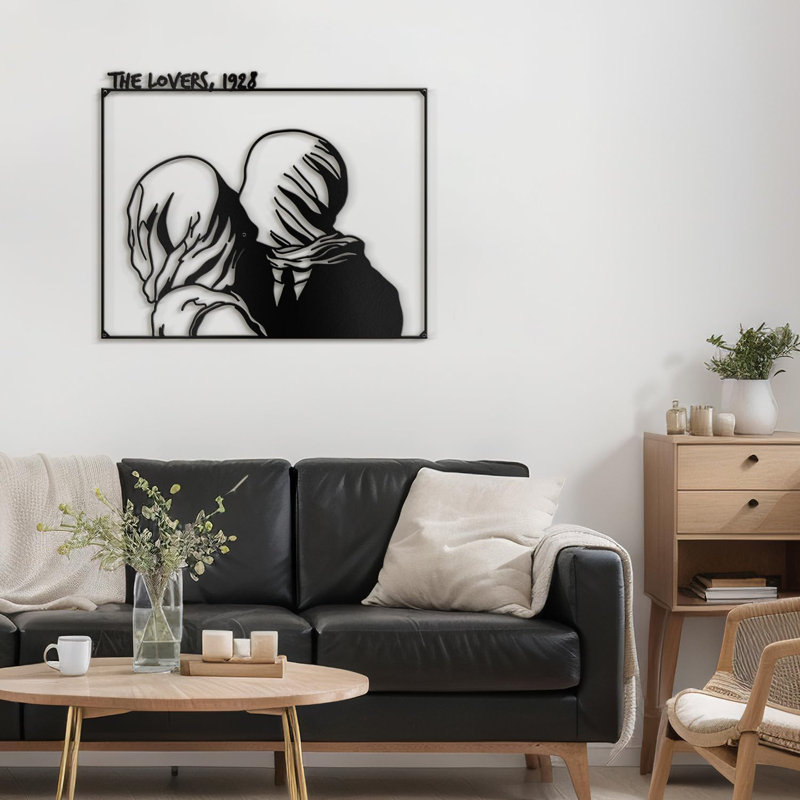 Décoration murale en métal, H 24 po x l 24 po x P 0,05 po, Noir