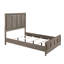 Cadre de grand lit contemporain avec une finition en chêne gris apaisant et un design minimaliste élégant, pour la chambre à coucher, matériau principal en bois, sommier nécessaire, profondeur de produit 83,2 po, largeur 64,05, 57,55