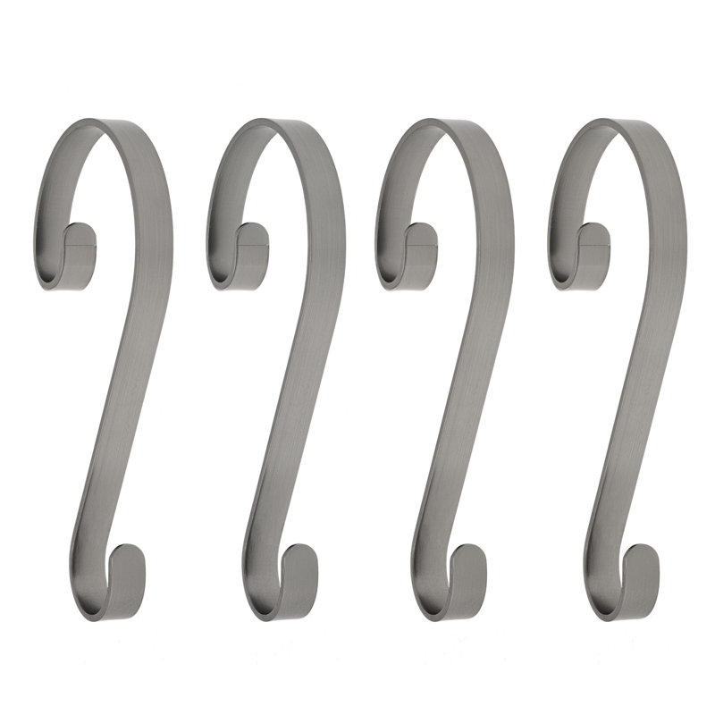 Porte-bas de Noël à volutes, Nickel brossé