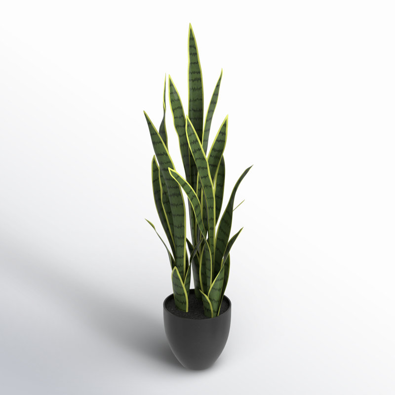 Plante de serpent artificielle Sansevieria en pot, H 34 po x l 12 po x P 12 po