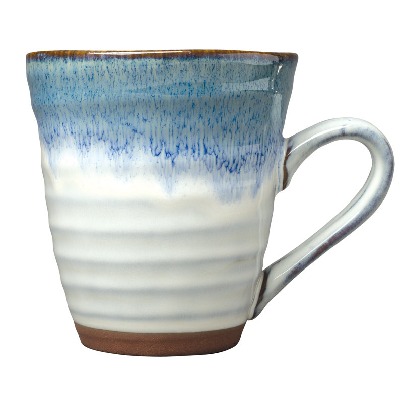 Talia Blue Porcelain Swirl 16-Piece Dinnerware Set, Service for 4