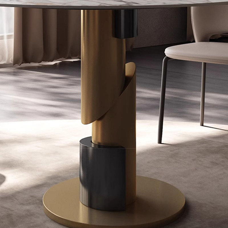 Table ronde moderne en pierre frittée